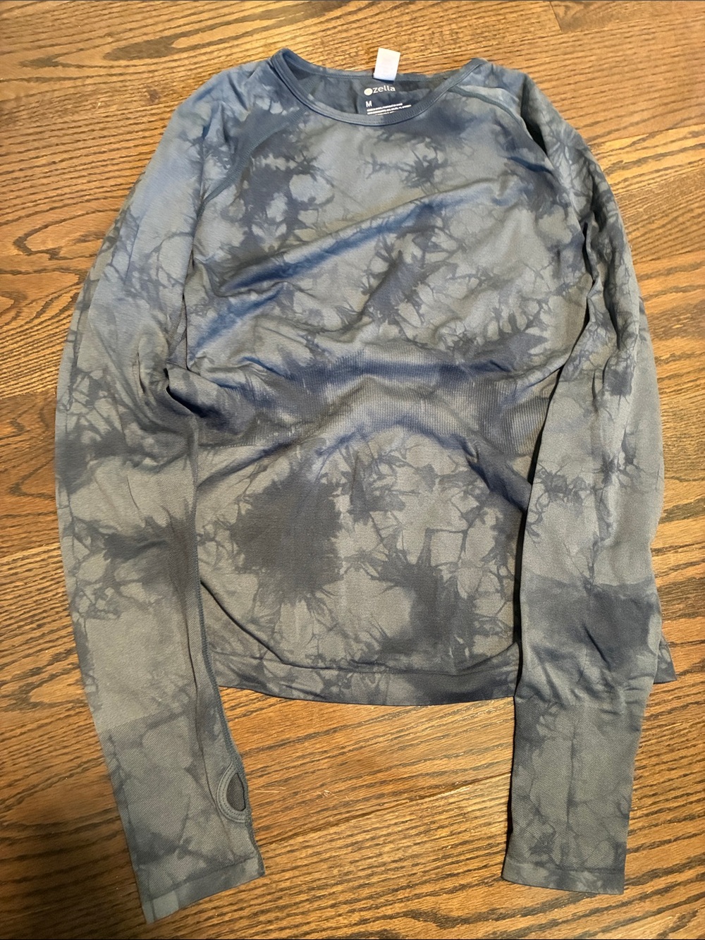 Zella Slate blue Tie-Dye exercise top